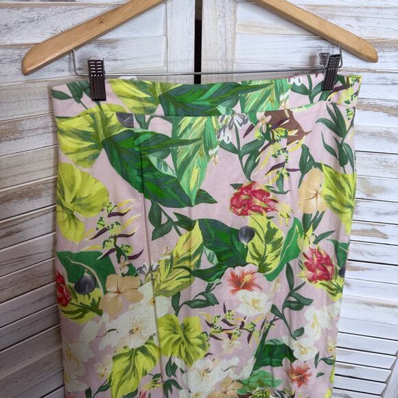 ANTONIO MELANI Women's 12 Cotton Perla Tropical Floral Print Tiered Maxi Skirt - Picture 6 of 12